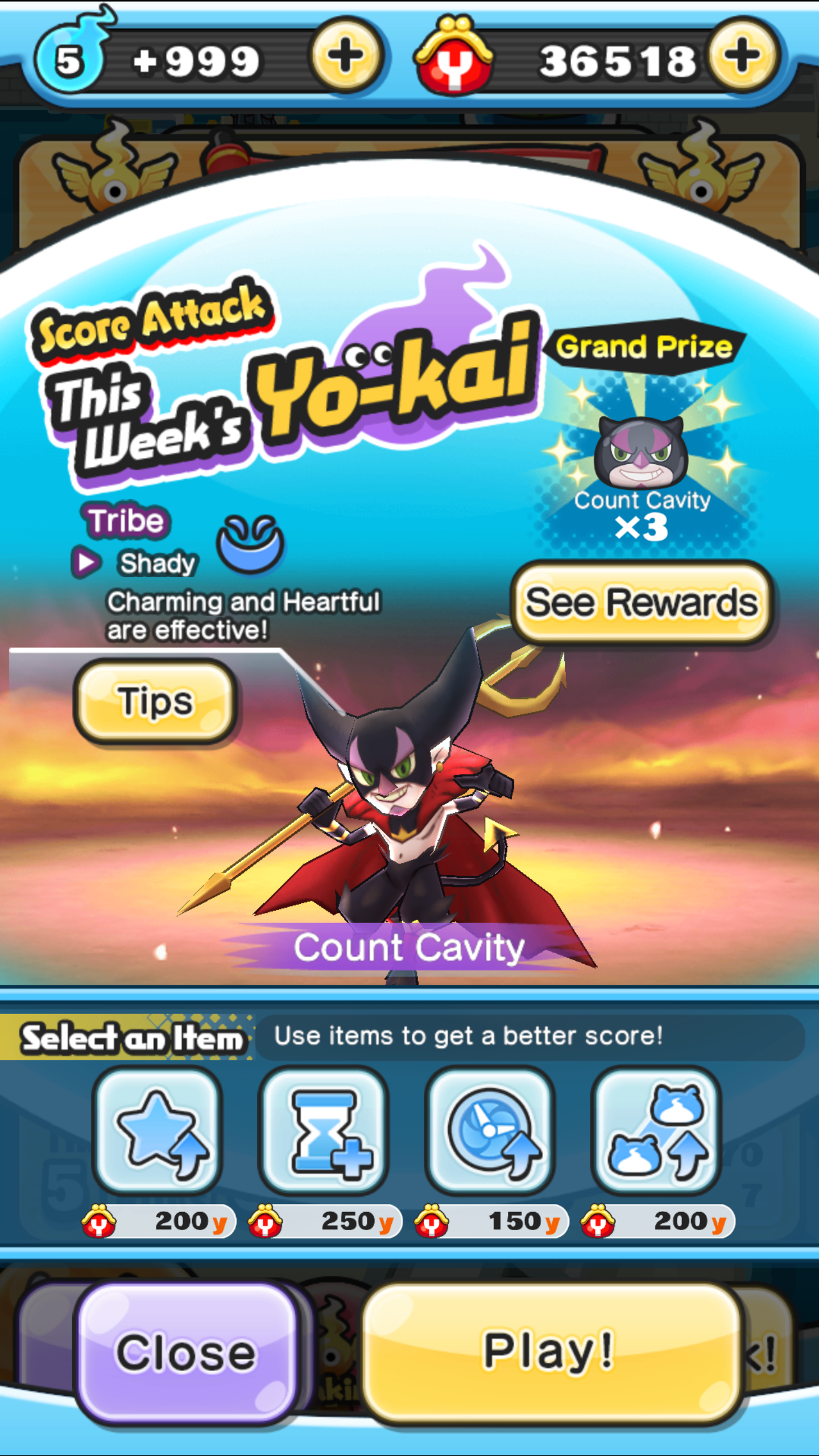 Yo-Kai Watch Wibble Wobble Count Cavity